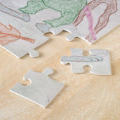 Puzzle Custom Kids Artwork, deux mignonnes souris, fleurs (Côté)