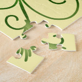 Puzzle Custom Metallic Green Clover & Swirl Pattern  (Côté)