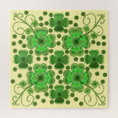 Puzzle Custom Metallic Green Clover & Swirl Pattern  (Horizontal)
