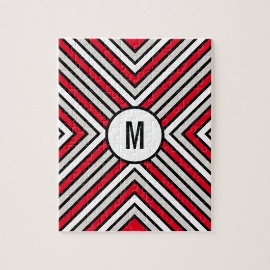 Puzzle Custom Monogrammed Difficulté Geometric (Vertical)
