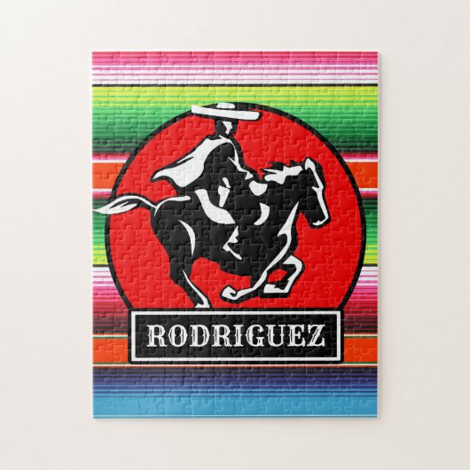 Puzzle CUSTOM NAME Charro Horse Spanish Mexican Serape (Vertical)