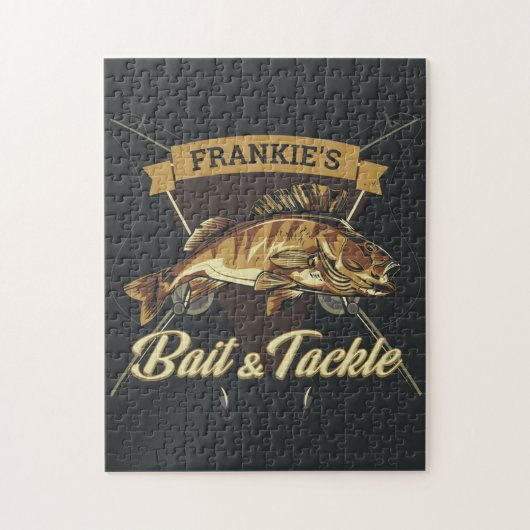 Puzzle Custom NAME Trophy Fishing Angler Bait Tackle Shop (Vertical)