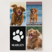 Puzzle Custom Pet Dog Paw Print 3 Cute Photo Collage (Vertical)