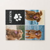 Puzzle Custom Pet Dog Paw Print 3 Photo Collage (Horizontal)