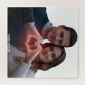 Puzzle Custom Romantic Couple Real-View Heart Hands Winte (Horizontal)
