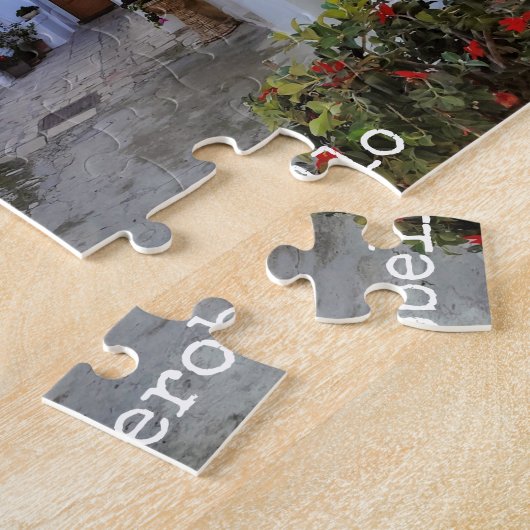 Puzzle Custom text, street with trullis in Alberobello, (Côté)