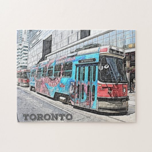 Puzzle Custom Toronto Bus Street Car Light Rail Cityscape (Horizontal)