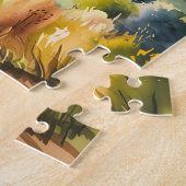Puzzle Custom Tuscany Watercolor Rolling Hills Landscape (Côté)