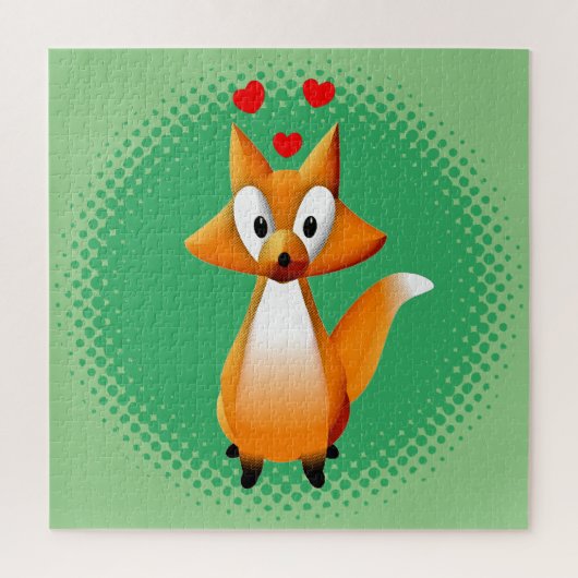 Puzzle Cute animal caricature Fox (Vertical)