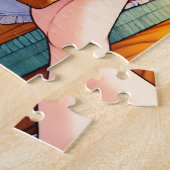 Puzzle Cute Anime Girl mangeant un beurre d'arachide et g (Côté)