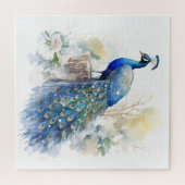 Puzzle Cute aquarelle Peacock hiver (Horizontal)