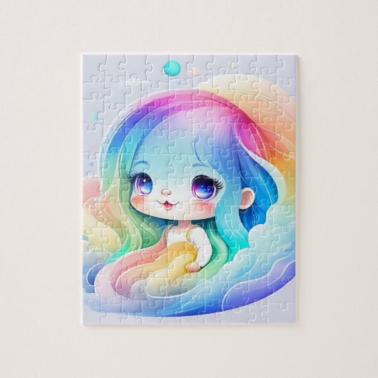 Puzzle Cute aquarelle Petite sirène (Vertical)