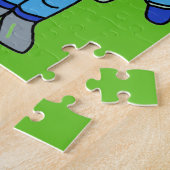 Puzzle Cute asonaut garçon et fusée avec nom (Côté)