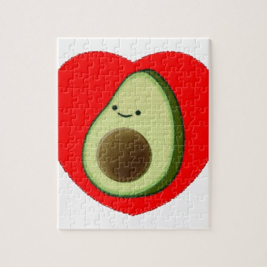 Puzzle Cute Avocado Dans Le Coeur Rouge (Vertical)