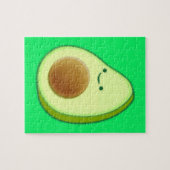 Puzzle Cute Avocado Drawing On Green (Horizontal)