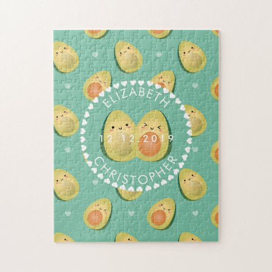Puzzle Cute Avocado Drôle Je t'aime Anniversaire Mariage (Vertical)