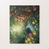 Puzzle Cute Barn Owl Enchanted Forest Art (Vertical)