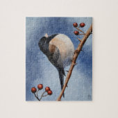 Puzzle Cute Bird Oregon Junco et les baies d'hiver (Vertical)