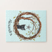 Puzzle Cute Black Kitten Watching a Star (Horizontal)