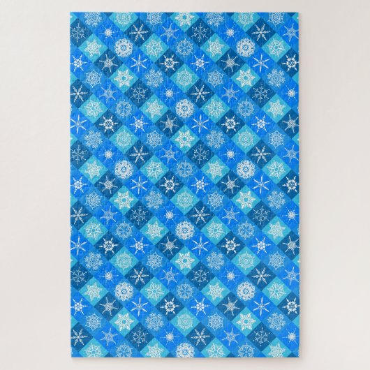 Puzzle Cute bleu flocon de neige design motifs (Vertical)