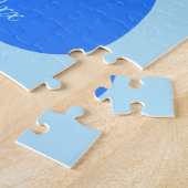 Puzzle Cute Blue Baby Boy Chat Faire-part de naissance pe (Côté)