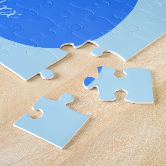 Puzzle Cute Blue Baby Boy Chat Faire-part de naissance pe (Côté)