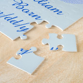 Puzzle Cute Blue Baby Boy Stork Custom (Côté)