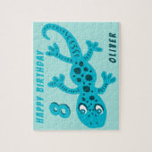 Puzzle Cute Blue Gecko Lizard Anniversaire de enfant Jigs (Vertical)