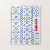 Puzzle Cute Blue Snowflakes Motif Thunder_Cove (Vertical)