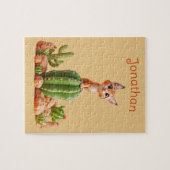 Puzzle Cute Bobcat sur cactus (Horizontal)