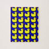 Puzzle Cute Bright Yellow Rubber Ducky Motif sur Bleu (Vertical)