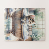 Puzzle Cute Bubbly Kitten Temps de bain (Horizontal)