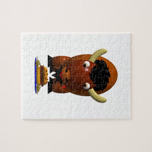 Puzzle Cute Buffalo with Beef on Weck and Buffalo Wings (Horizontal)