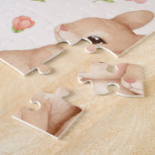 Puzzle Cute Bunny Floral Spring Pattern (Côté)