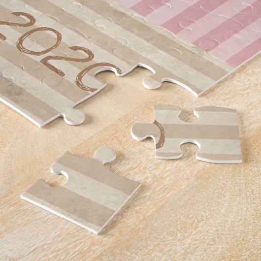 Puzzle Cute Bunny rose fille Keepsaké statistiques de nai (Côté)