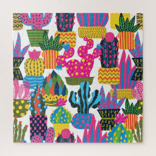 Puzzle Cute Cactus : Coloré Fun sans couture