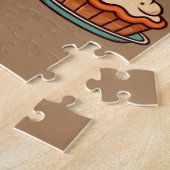 Puzzle Cute caricature Thanksgiving dinde et citrouille (Côté)