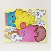 Puzzle Cute Cartoon Glace Cream and Cupcake, Kawaii Sweet (Horizontal)
