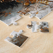 Puzzle Cute castor pendant la peinture à l'huile d'hiver (Côté)