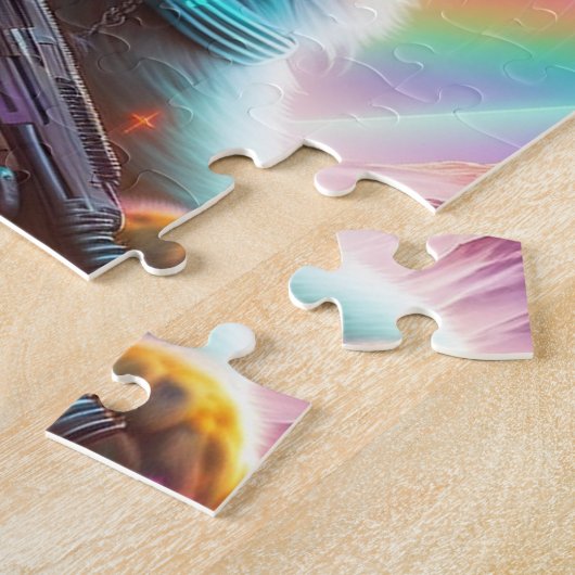 Puzzle Cute Chat Avec Arme, Futuriste Astronaut Sci-Fi Ch (Côté)