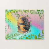 Puzzle Cute Chat Citrouille coloré (Horizontal)