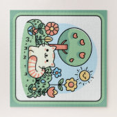 Puzzle Cute Chat Dans Un Jardin Doodart (Horizontal)