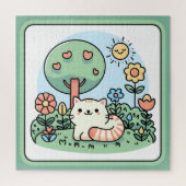 Puzzle Cute Chat Dans Un Jardin Doodart (Vertical)