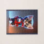 Puzzle Cute Chat Jouer Au Football (Horizontal)