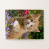 Puzzle Cute chaton au gingembre dans un jardin... (Horizontal)