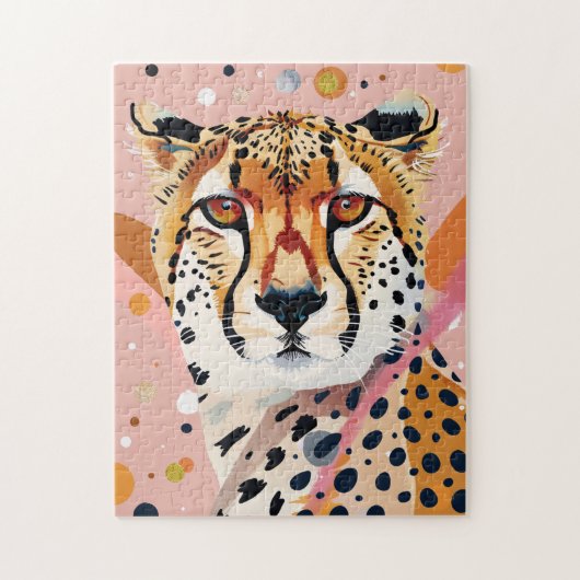 Puzzle Cute Cheetah Rose or Pop Art (Vertical)