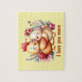 Puzzle Cute chicken love you more customizable (Vertical)