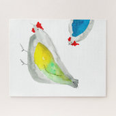 Puzzle Cute chickens watercolor (Horizontal)