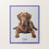 Puzzle Cute Chocolat personnalisé Labrador Retriever (Vertical)