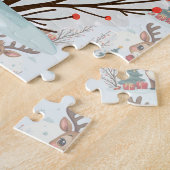 Puzzle Cute Christmas Reindeer Scene Snowy Forest (Côté)